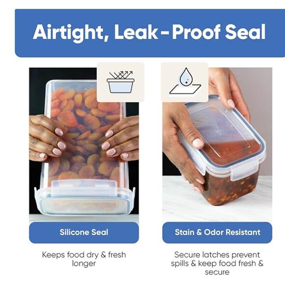 24 pc. Airtight Storage Container Set ,BPA-Free, Lids, Labels, Marker & Spoon - Picture 3 of 6